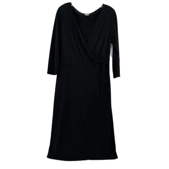 Ann Taylor | Dresses | Ann Taylor Black Maxi Dress Vneck Long Sleeve |  Poshmark